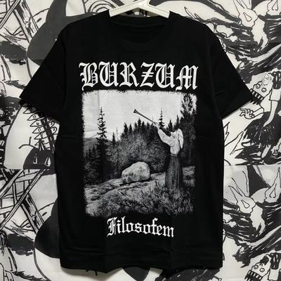 Burzum Band European and American Imported Metal Men and Women Spring and Summer Printing Flip Tshirt