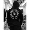 8081 CHROME HEARTS 2025 Nová jarná a jesenná nadrozmerná tenká mikina s kapucňou s logom v klasickom štýle pre páry
