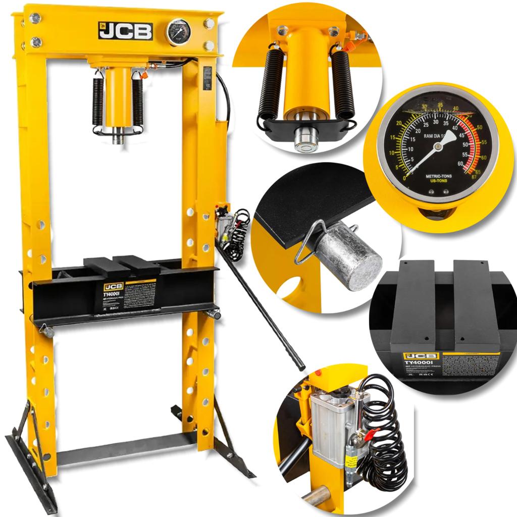 JCB 40T Hydraulic Workshop Floor Press with Pressure Gauge