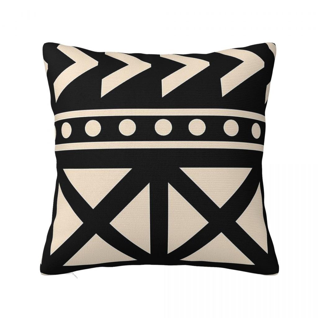 Federa Cuscino Quadrata Tendenza Bianco e Nero in Tessuto di Fango Africano Copricuscino Cuscino Comfort Cuscino da Arredo per Casa Soggiorno