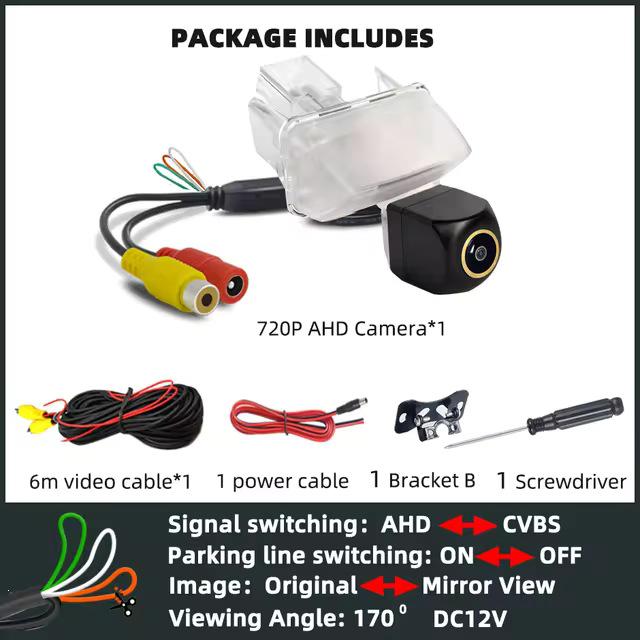 Toyota Rear View Camera AHD 1080P/720P for Corolla, Yaris, Prius, Camry
