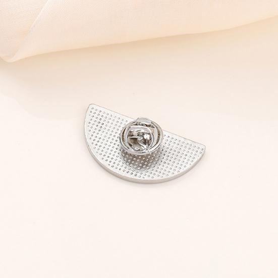 Brooch Pin Lightweight Zinc Alloy Watermelon Shape Badge Smooth Surface Lasers Cut Design Pin Lapel Accessory