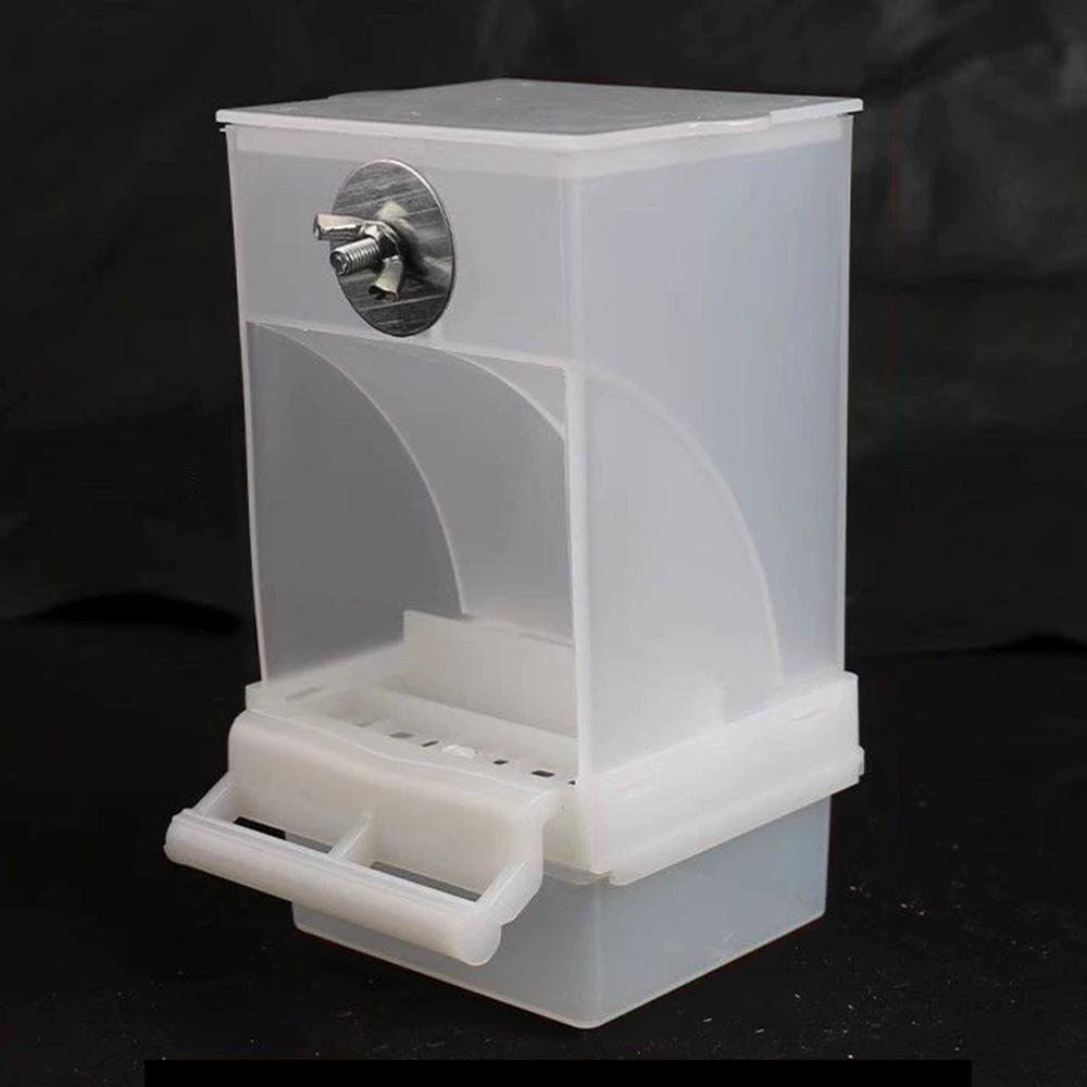

1PC Parrot Feeder Anti-Spill Transparent Bird Food Box Clear Feeding Device for Parrots Durable Bird Feeding Box білий
