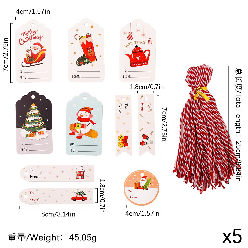 50Pcs Paper Card Christmas Decoration Hanging Christmas Tree Pendant Ornament Santa Claus Xmas for Home Decor DIY Party Supplies