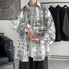 Men's Tie-Dye Long-Sleeve Floral Shirt - Trendy Hong Kong Style, Loose Fit, Casual Punk Fashion for Autumn