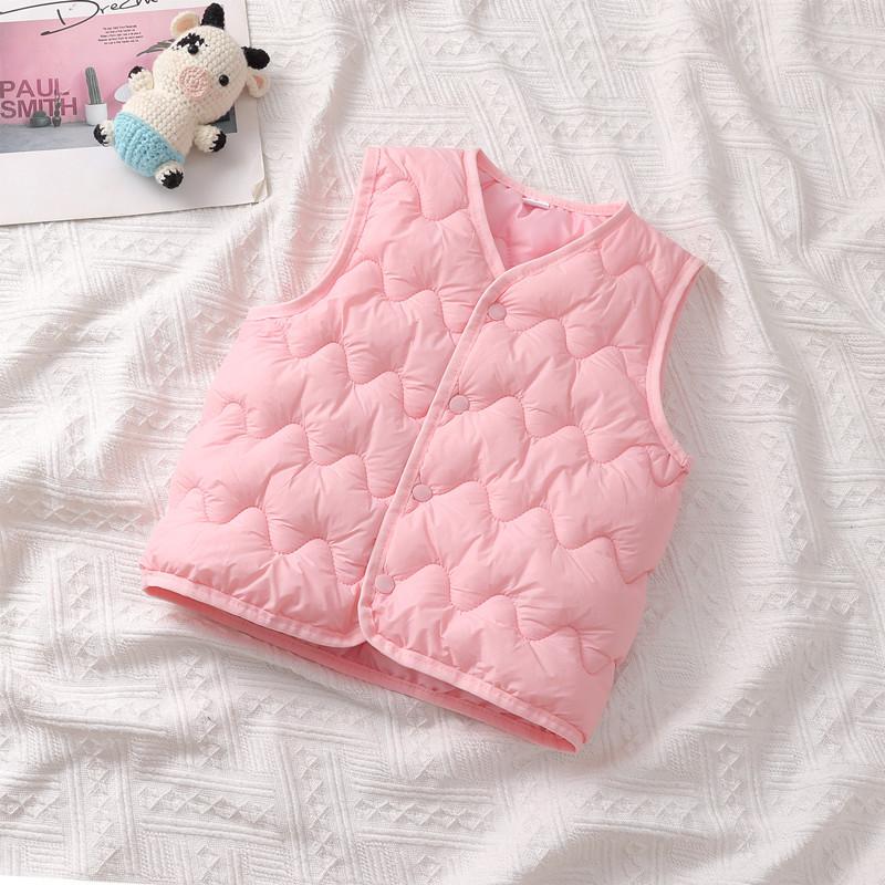 Children's cotton vest thickened short cotton-padded clothes 2025 autumn winter boys' girls' warm solid vest tops with Wear it inside or outside