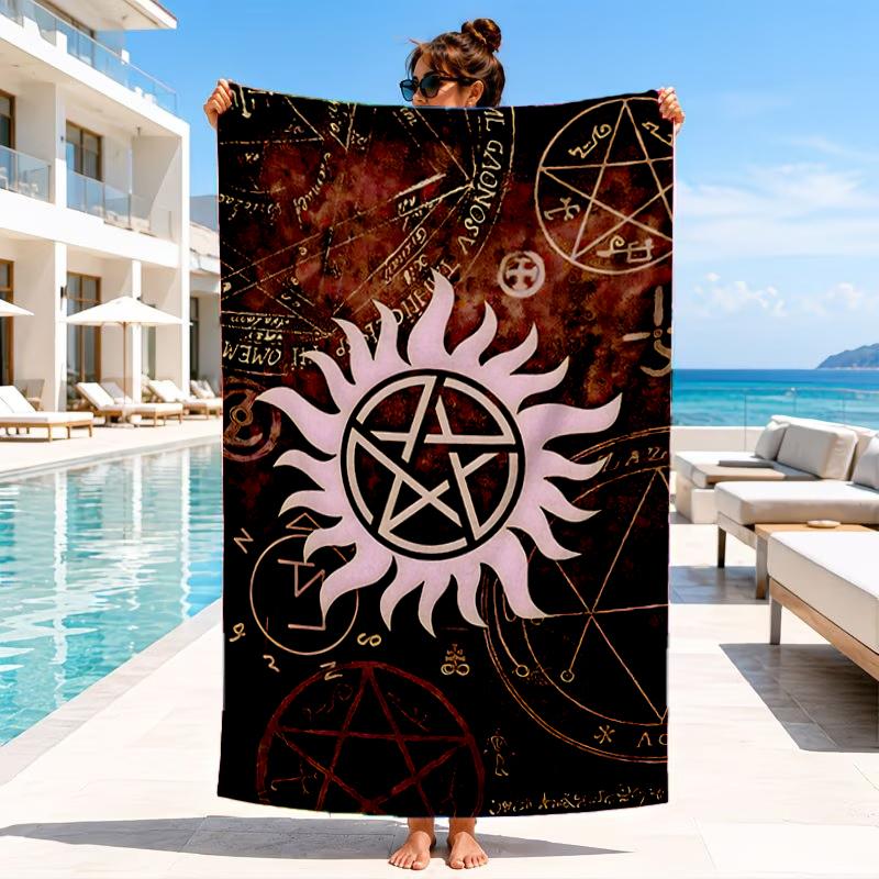 Natural Symbolism Beach Towel, Microfiber Beach Towel, Perfect For Pool, Beach, Travel, Home Decor Beach Party Fan Gifts