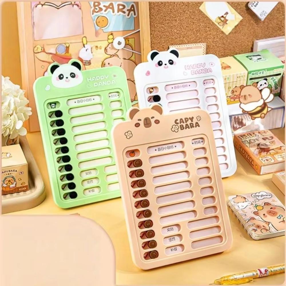 1 Set Chore Chart Children's Self-discipline Punch Card Panda To Do List Reminder  Board  Stationary