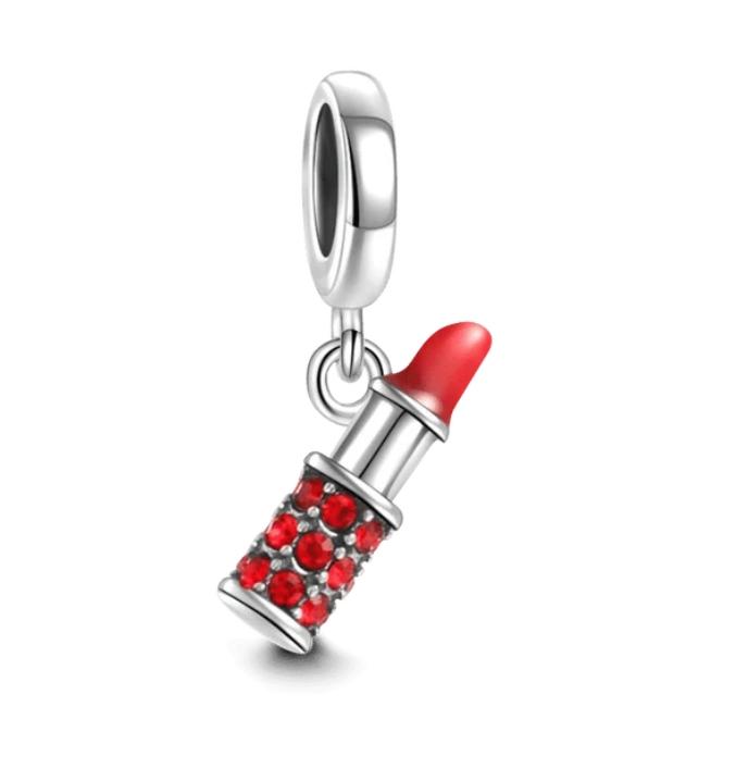 New Copper Makeup Plate Lipstick High Heels Skirts Sewing Machine Charm Beads Fit For Original Bracelets Diy Women'S Jewelry