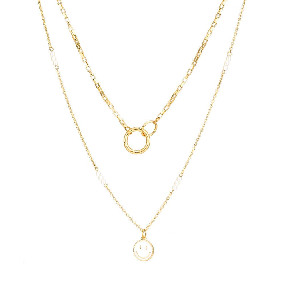 Elegant Multi-layer Pearl Necklace With Geometric Design For Fashionable Women