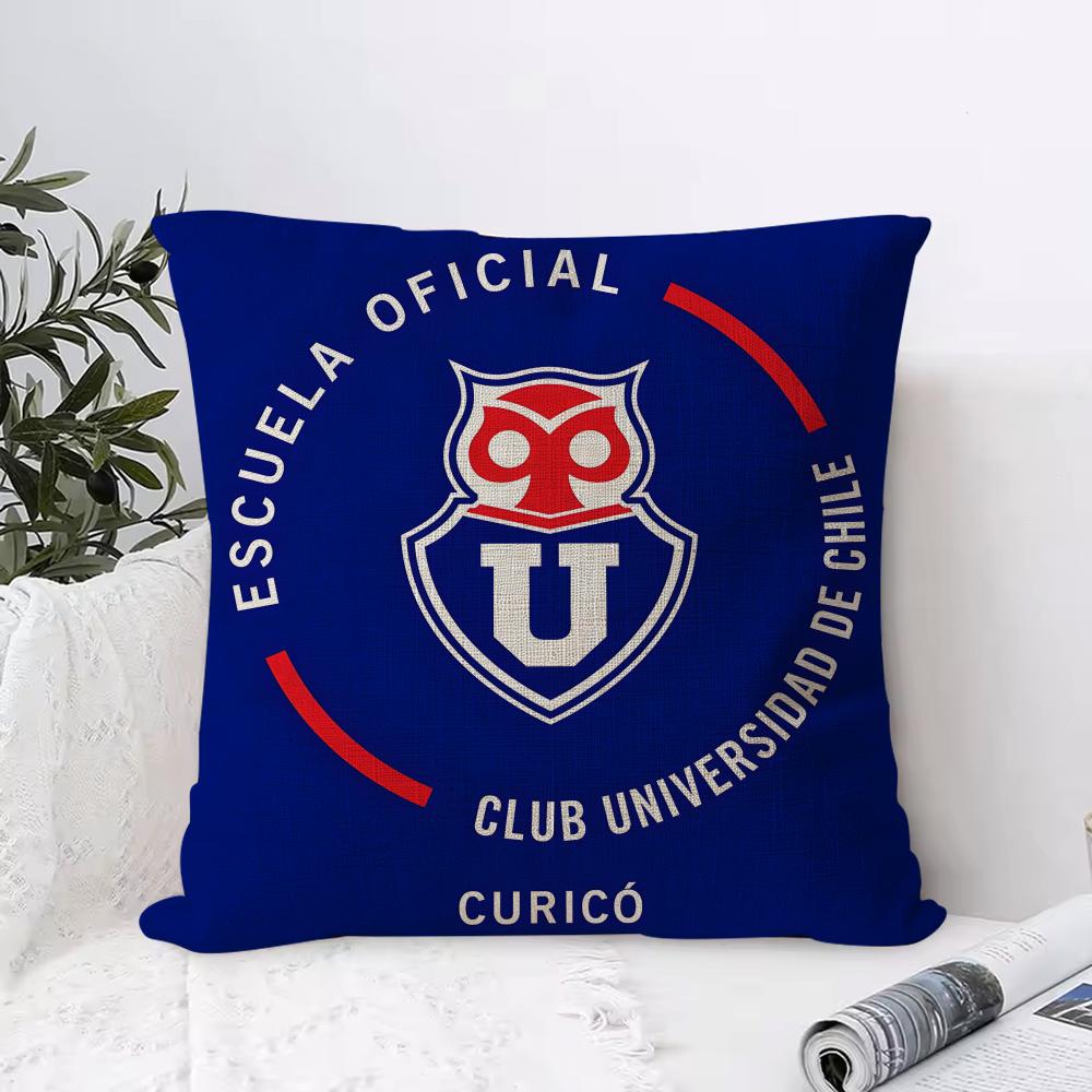 Chile Uuniversity Logo Cushion Cover Organic Linen Square Pillow Case Durable Nonallergenic And Kind To Skin