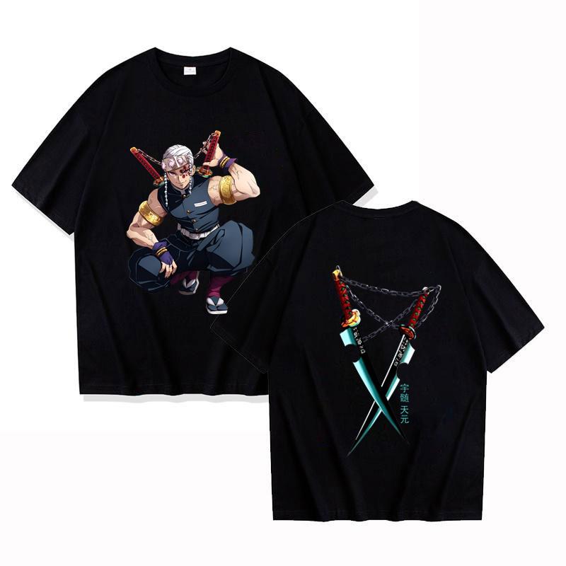 Hot Anime Uzui Tengen Graphic Short Sleeve T-shirts for Women Men Shirts Loose T-shirt Casual Summer T-shirts Plus Size Tops
