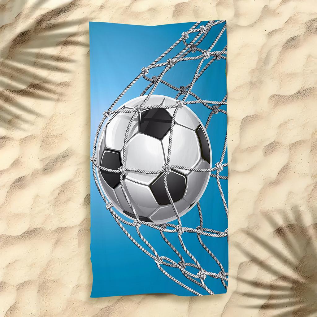 Nouvelle Serviette de Plage Football Thème Football Microfibre Serviette de Bain pour Adultes Bord de Mer Serviette à Séchage Rapide