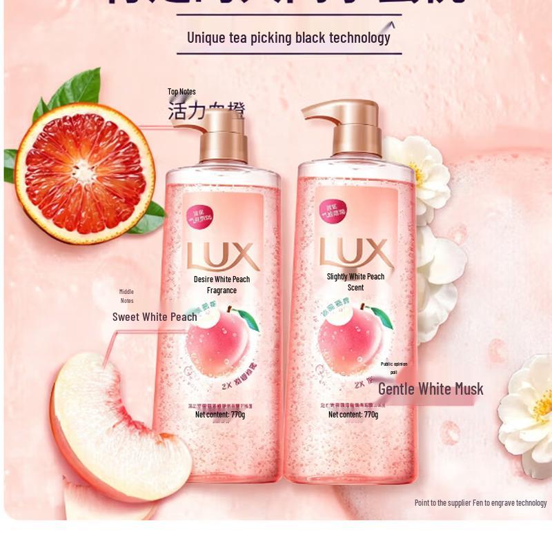 lux White Peach Scented Bubble Shower Gel