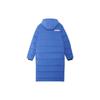 Li Ning Solid Color Logo Print Long Hooded Down Jacket Unisex Outerwear Blue AYMS185-3