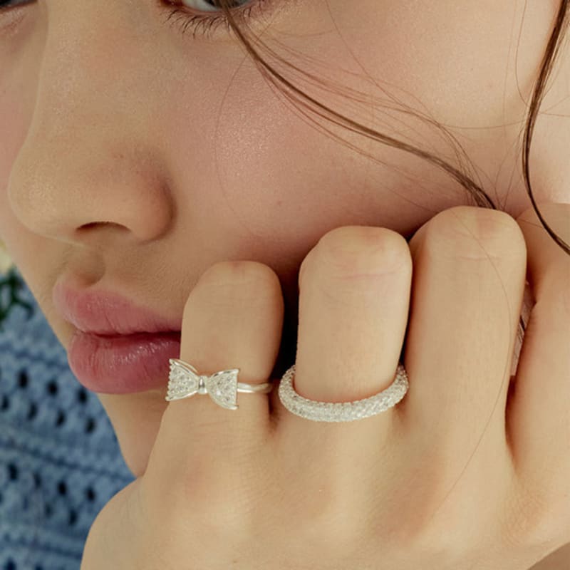 murmur [925silver]Twinkle pave cubic ring