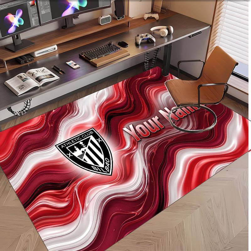 Personalized Crystal Velvet Carpet Athletic Bilbao FC Pattern Non Slip Floor Rug