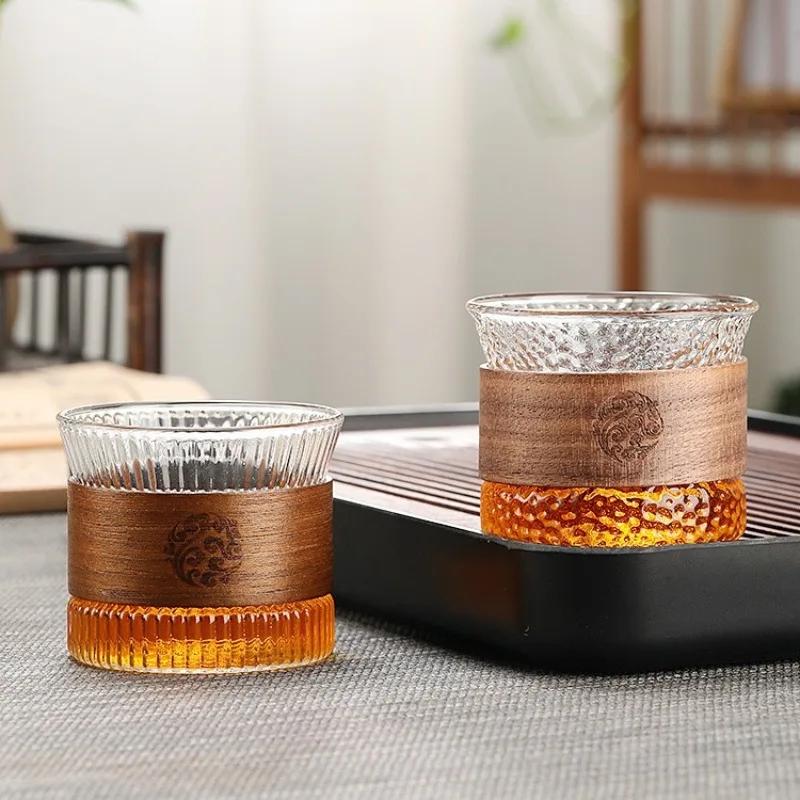 150ml Glass Coffee Cup Heat Insulation Tea Cup Large Capacity Japanese Style Coffee Mug Transparent Glass Teacup Drinking Mug