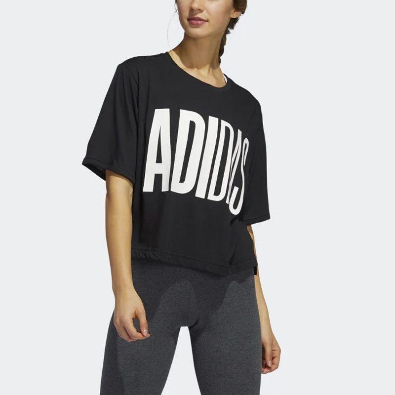 Adidas T Shirts Women's Black Crew Neck Moderate FM1654