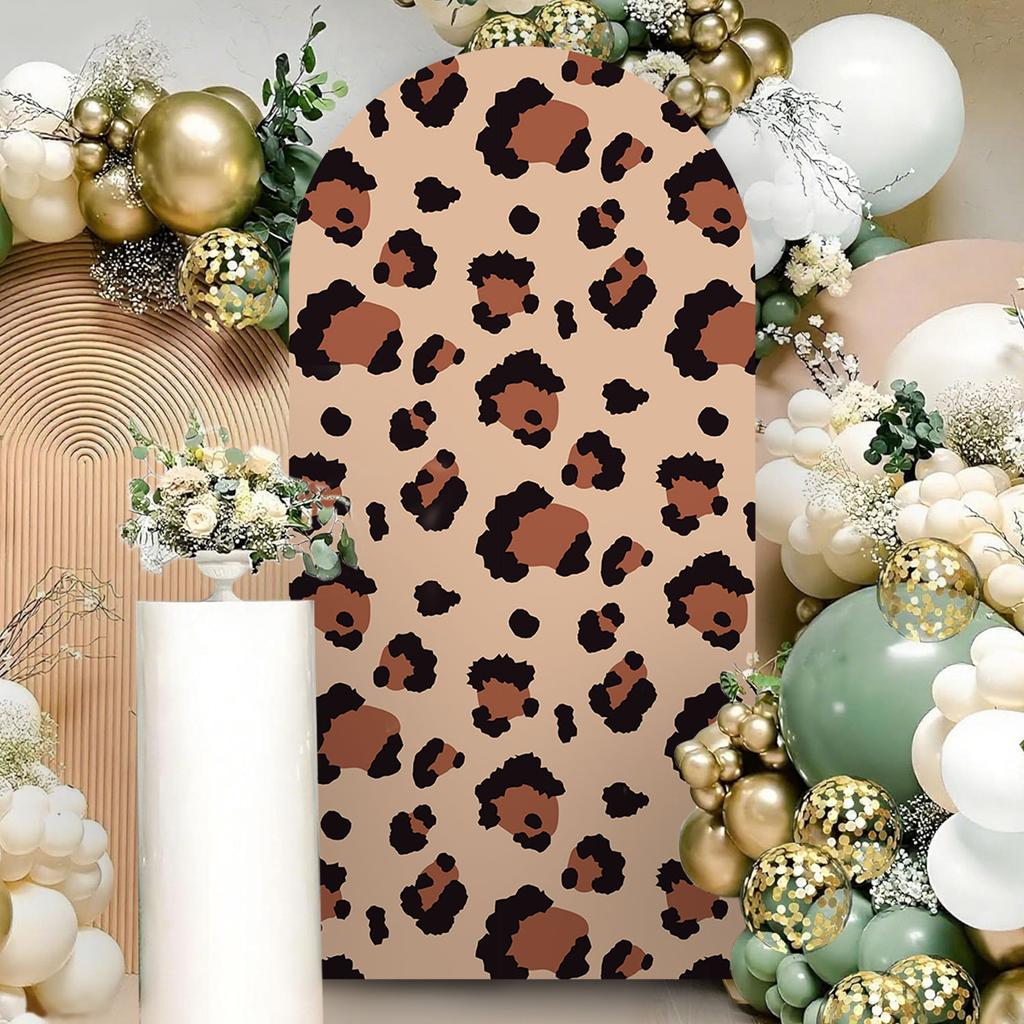 6.56ft Arched Backdrop for Birthday Baby Shower Party Arch Wall Stretchy Fabric Cover Leopard Print Photography Background