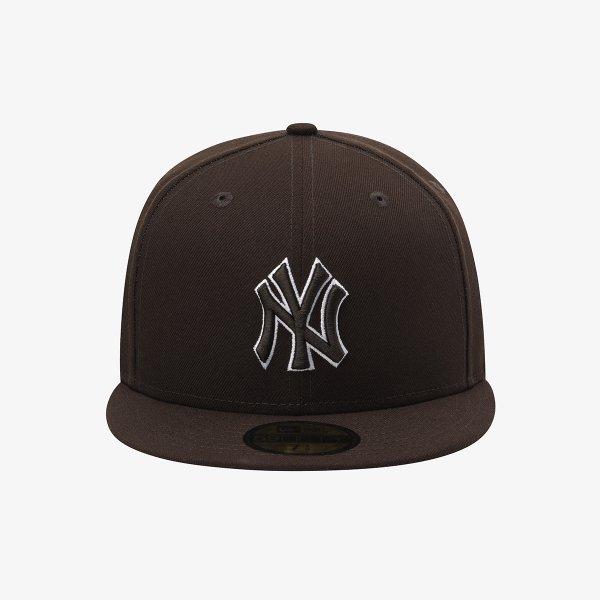 New Era New York Yankees Outline Fitted Cap Burnt Wood 15131690