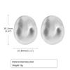 Orecchino a Perno Oversize Opaco Acciaio Inossidabile Ipoallergenico, Geometrico Ovale Orecchini da Donna Minimalisti