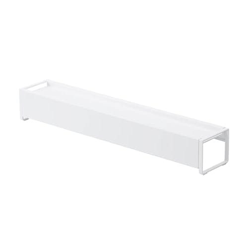 Yamazaki Industrial Co., Ltd. Extendable Exhaust Vent Cover with Shelf, White, Approx. W44.5~82 x D8 x H7.2cm, Plate Exhaust Vent Cover, Extendable, w
