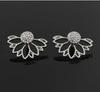 1 Pair New Fashion Flower Earrings Front Back Flower Lotus Stud Earrings For Women Ear Jacket Jewelry Gift Party Best Friend