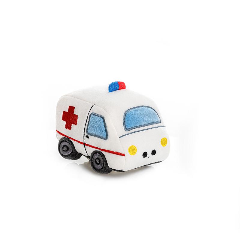 Roues en Plastique 11 cm Voiture de Transport Jouet en Peluche Rempli Peut Courir Taxi Pick-up Ambulance Camion de Pompiers Oreiller Cadeau Apaisant