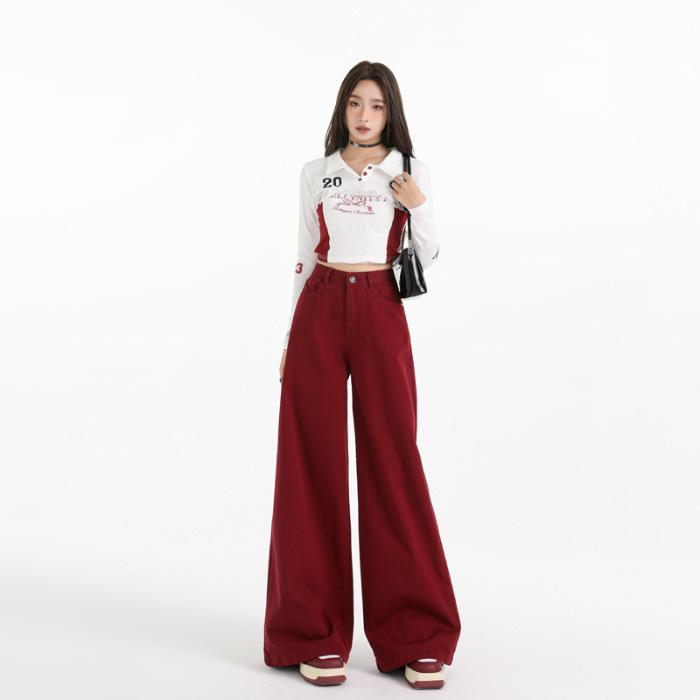 Autumn and Winter Wide-leg Jeans for Women In Autumn and Winter Loose Drooping Casual Big Wide-leg Jeans for Women In Autumn