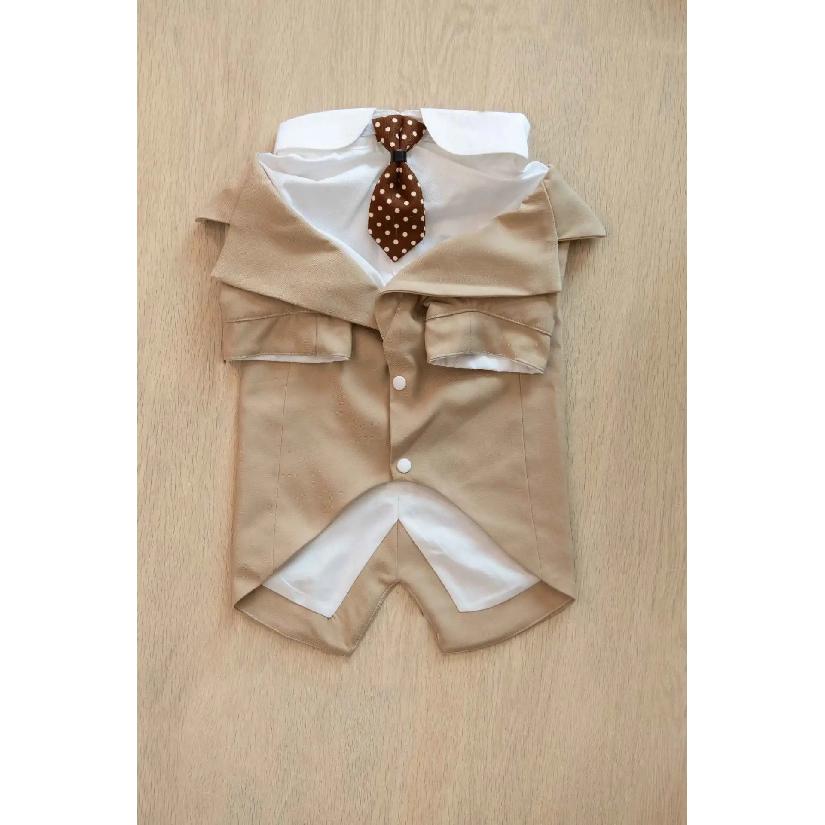 Elegant Pet Dog Suit Coat Puppy Wedding Suit Fake Two Pieces Cute Puppy Suit with Tie Dog Costume for Small Medium Large Dogs