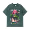 275 GSM Washed T-shirts 100% Cotton Demon Slayer V75 Mitsuri Print Unisex Heavy Cotton T Shirt