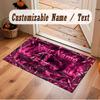 Decorative Artwork Theme Crystal Velvet Floor Rug Personalized Custom Name Text Warm Carpet Home Decoration