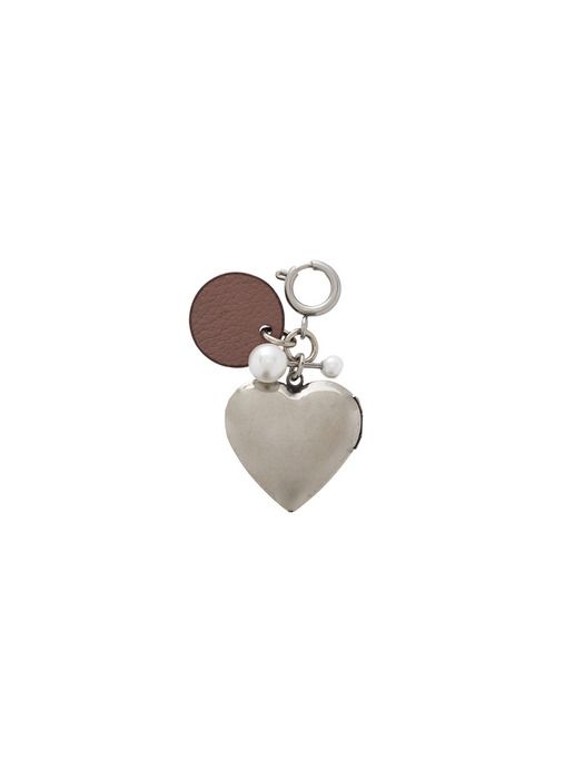 Vunque Heart Memory Leather Charm Piccolo (Heart Memory Leather Charm Piccolo) Latte Pink