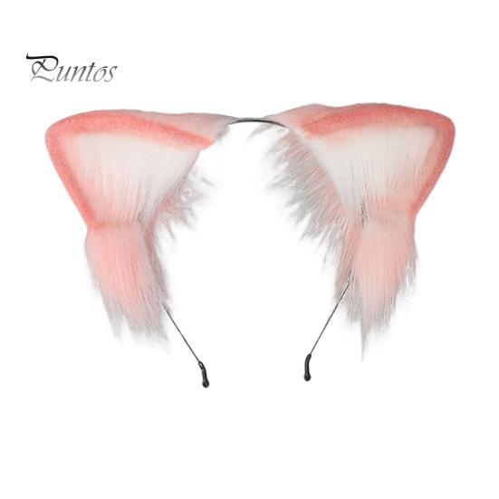 

Повязка на голову в японском стиле с плюшевыми кошачьими ушками, украшение для волос, подарок, изготовление ярких цветных аксессуаров для волос белый