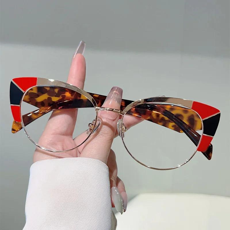 

Latest Blue Ray Blocking Cat Eye Eyeglasses Women For Female Vintage Luxurious Brand Designer Myopic Prescription Optical Eye Eyeglasses Frame