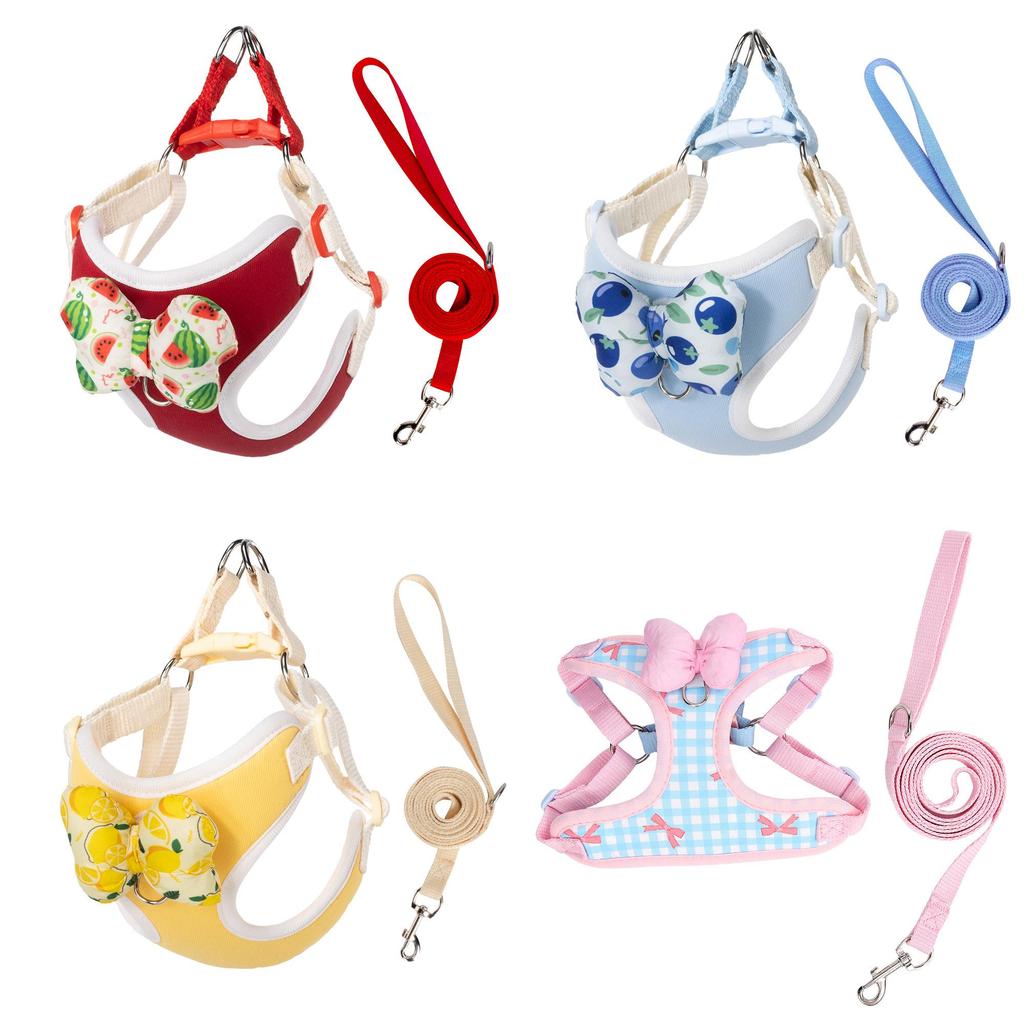 Pet Dog Harness With Bowknot Soft Comfortable No Pull For Small Medium Large Dogs