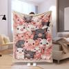 Cute Pig Patterned Fuzzy Blanket , Warm and Comfortable Throw Blanket Sofa Bed Sofa Camping Trip, the Best Gift.
