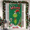 1 ks Veselé Vánoce Kryt na dveře Banner Polyester Vzor Santa Clause pro Štědrý večer Novoroční sváteční párty Vchodové dveře Domácí nástěnná dekorace