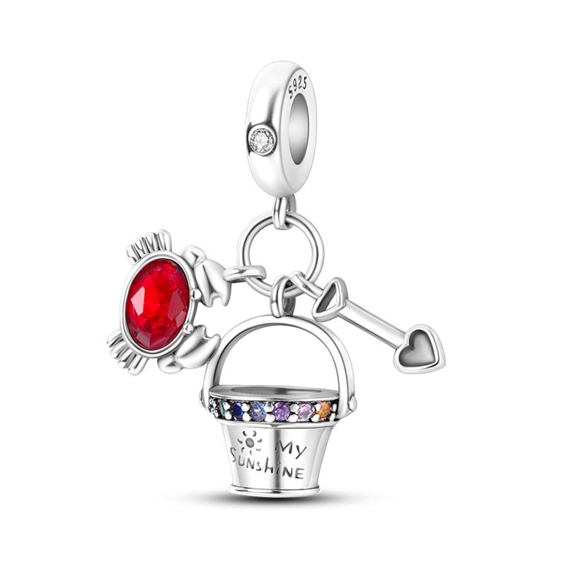 Copper Jellyfish Dolphin Turtle Starfish Shell Luminous Ocean Series Charms Beads Fit 3Mm Original Bracelets Diy Jewelry