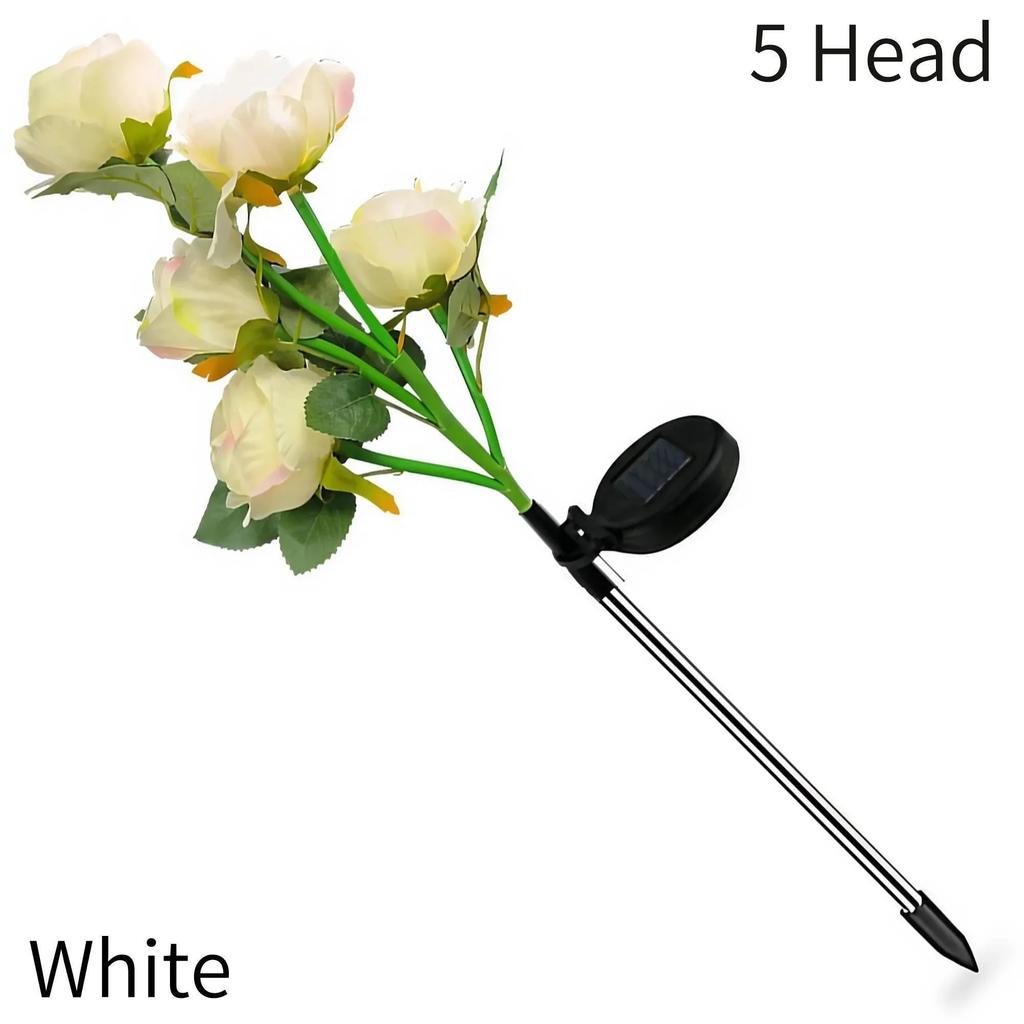 Solar Powered Rose Flower Lights Large Garden Outdoor Decoration Waterproof Lighting Lawn Landscape Lighting