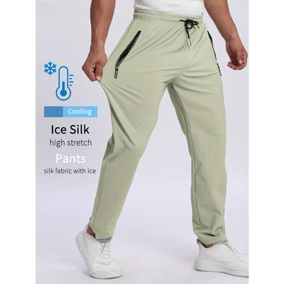 Pantaloni da tuta da uomo, traspiranti, asciutti e traspiranti, con tasche e coulisse, dettagli con cerniera, morbidi e confortevoli al tatto. Pantaloni da jogging da uomo