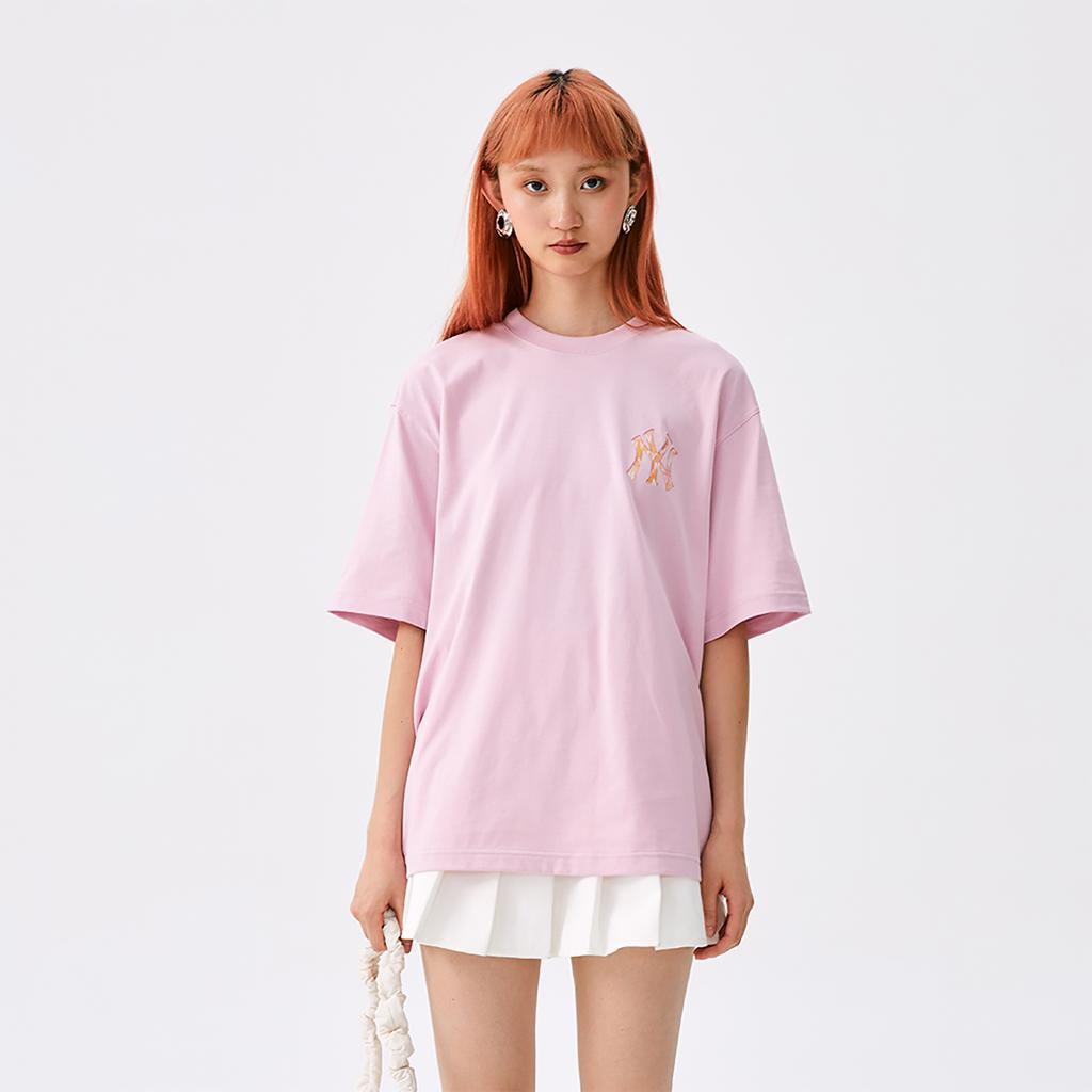 New MLB New York Yankees SS25 T Shirt Unisex Heather Gray Pink 3ATSX0153-50PKM