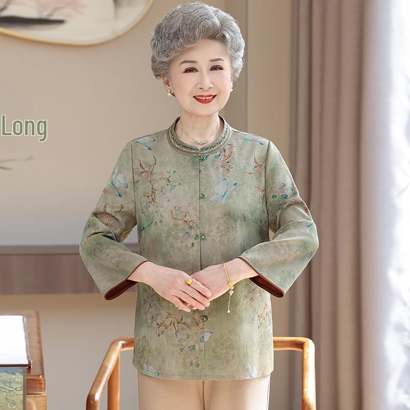 

Chinese-Style Summer Tops for Middle-Aged and Elderly Women: Stylish Shirts for Mothers and Grandmas 5XL [recommended 145-160 catties]
