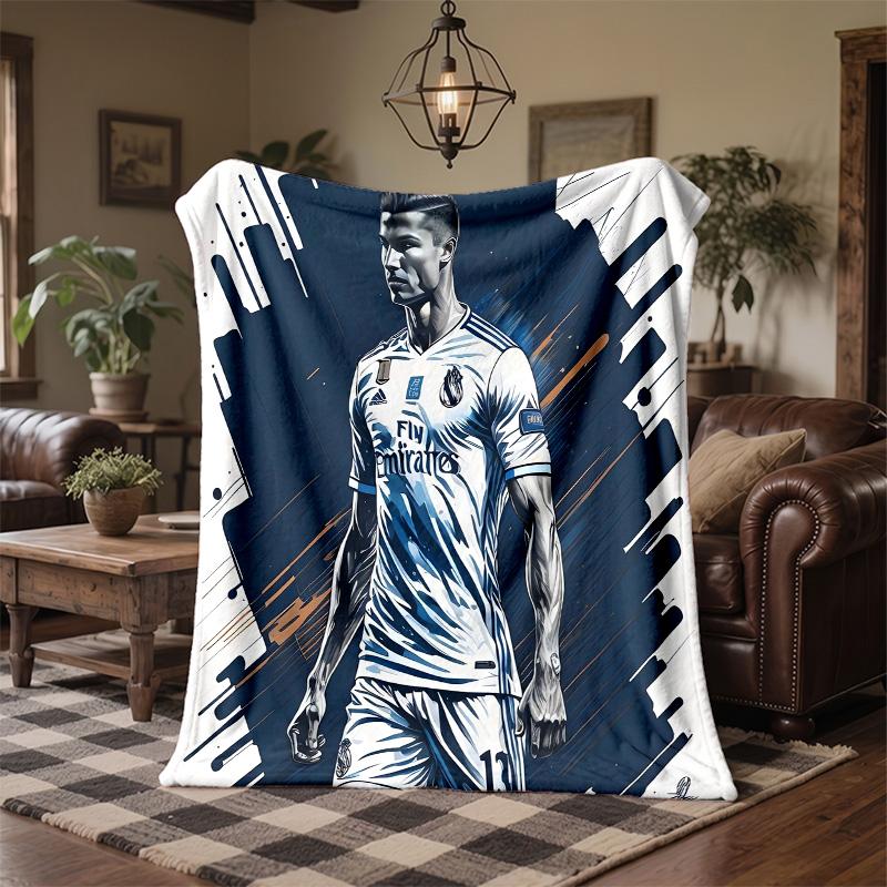 Cristiano Ronaldo Druck Flanelldecke Weich Warm Sofa Bett Überwurfdecke Für Zuhause Büro Schlafzimmer