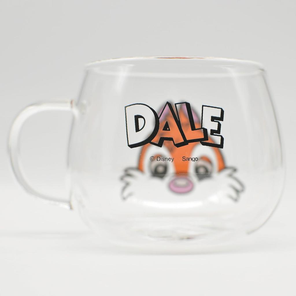 Disney Glass Eye Miscellaneous "Chip 'n' Dale" Heat-Resistant Mug, Approx. 420ml, Microwave-Safe, Mug, Tableware, Goods, 3310-06