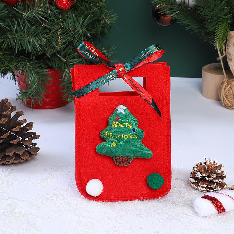Eco-Friendly Santa Felt Bag Recycled Handbag for Christmas Eve Apple Candy Gift-Easter Promotion