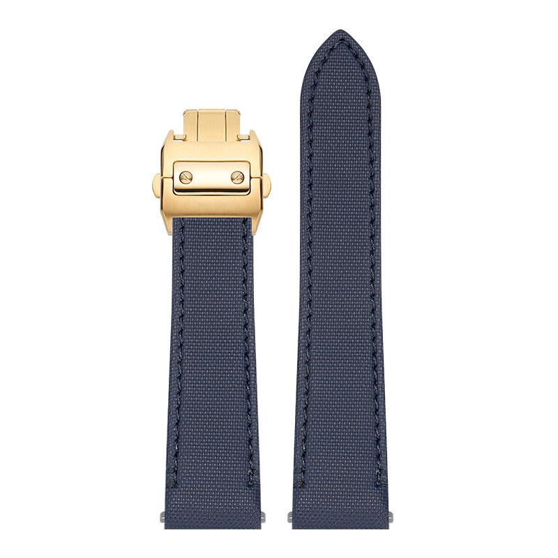 21mm Quick Release Nylon Strap For Cartier Santos Strap New W2SA0007 Medium Canvas Waterproof Sports Watchband  Black Blue