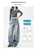 American Vintage Women's Loose Denim Wide-Leg Pants - 2026 Spring Collection, Stylish and Slimming