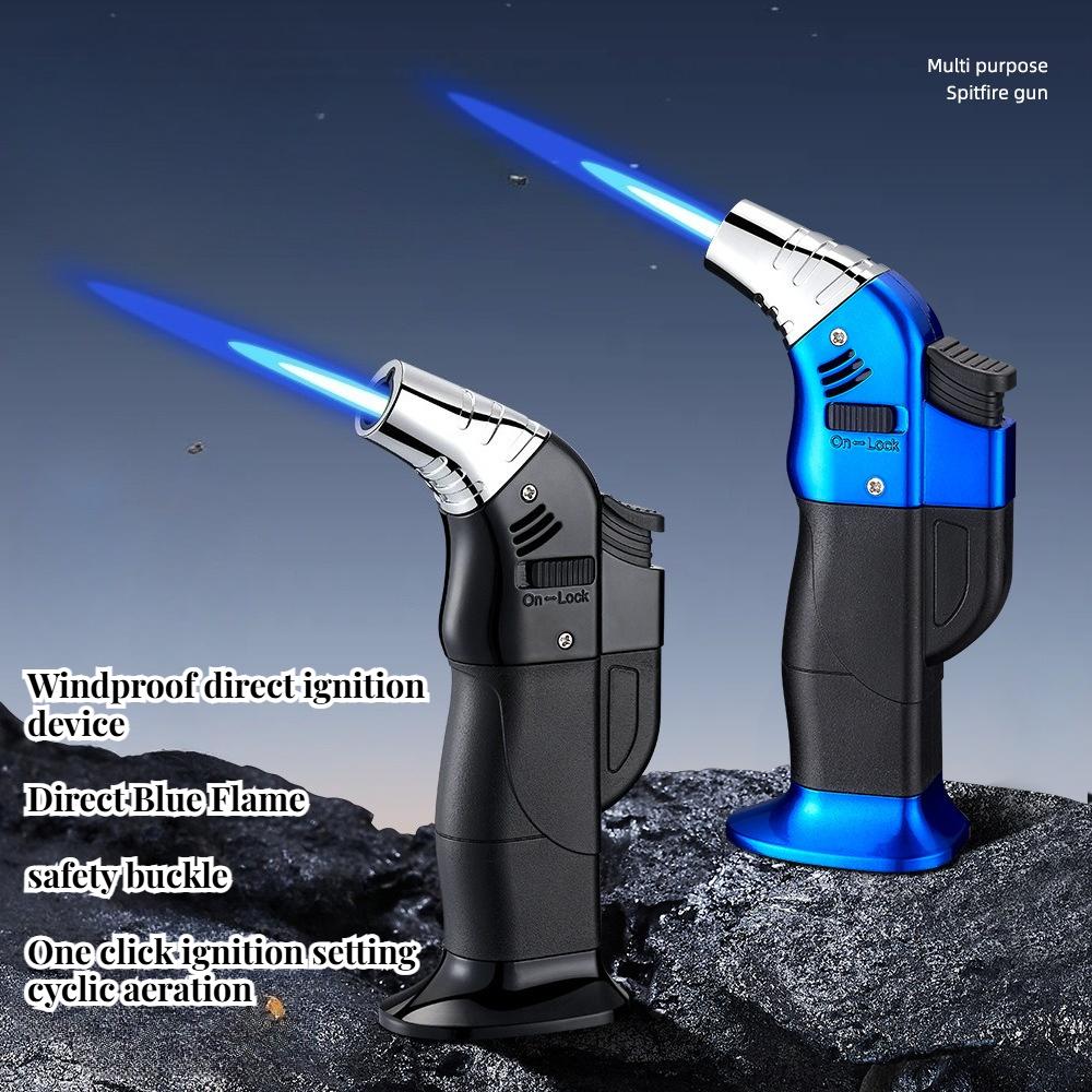 Windproof Straight Forward Multifunctional Lighter Moxibustion Cigar Spray Gun Portable Large Capacity Cigarette Accessory